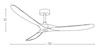 FAN CEILING  55W  COFFEE  WOOD BLADES REMOTE CONTROL (20259 Zambelis) - Zambelis
