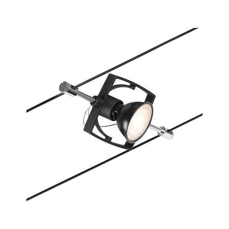 System linkowy spot MacII max1x10W GU5,3 Czarny mat/Chrom 12V DC 60VA twszt/metal (PL94435) - Paulmann