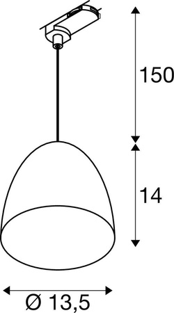 Lampa wisząca do szynoprzewodu 3 fazowego PARA CONE 14 miedź (1008063) - SLV
