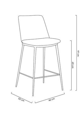 Krzesło barowe DIEGO 65 zielone - welur, podstawa czarno złota (KH1201100123.61.GREE) - King Home