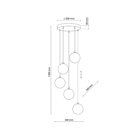 Lampa wisząca ELENA 5 PŁ (5747) - TK Lighting