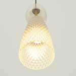 PENDANT LIGHT E14 MAX 40W METAL-GLASS ANTIQUE BRASS (23008 Zambelis) - Zambelis