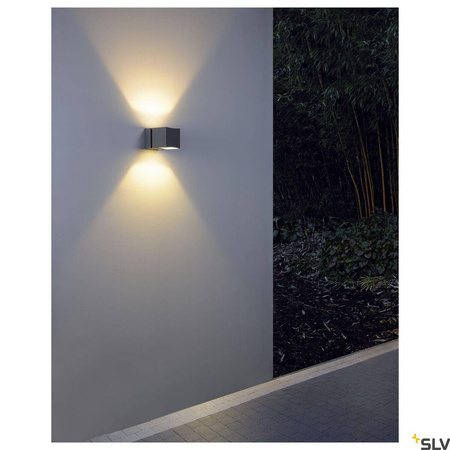 SQUARE TURN, QT14, lampa ścienna outdoor, kolor srebrnoszary, maks. 42W, IP44 (1000335) - SLV