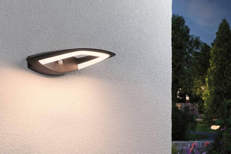 Oprawa elewacyjna AKENA LED PIR 11W 800lm 3000K IP44 230V antracyt aluminium (PL94838) - PAULMANN