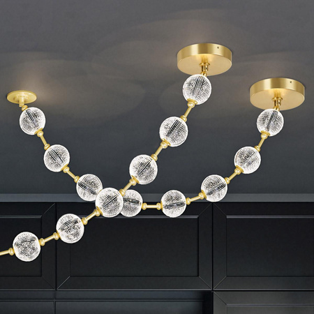Efektowna lampa wisząca LED Marni - Naturalny mosiądz (QN-MARNI-8P-148-NBR) - Quintiesse