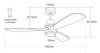 PENDANT FAN WHITE NATURAL WOOD LED 15W (19140 Zambelis) - Zambelis