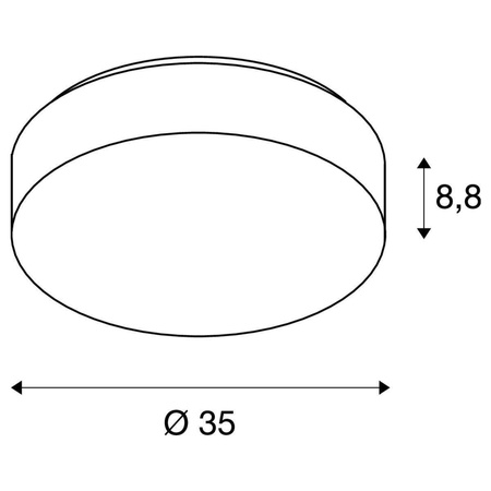 Lampa ścienna i sufitowa natynkowa LED LIPSY 40 Drum CW (1002076) - SLV