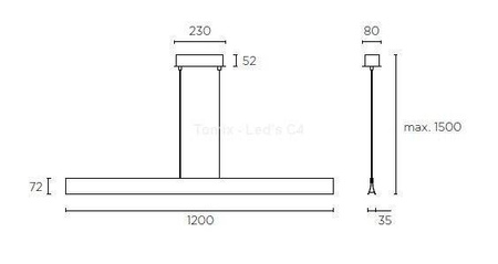 Lampa wisząca BRAVO szara ŚCIEMNIANA (00-4926-34-M1) -GROK- Leds-C4 - żyrandol