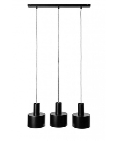 Lampa wisząca Enkel 3 z oplotem poliestrowym czarnym (EN3322P0) - Ummo