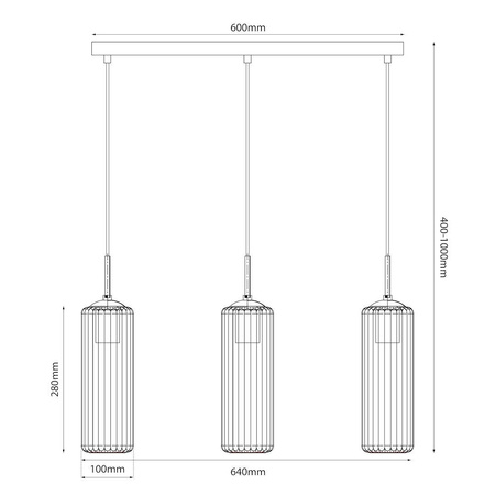 Lampa wiszaca Vesta 3xE27 (ML1804) - Milagro