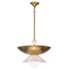 Duża lampa wisząca Saucer - 4 źródła światła - Postarzany mosiądz (QN-SAUCER-4P-L-AB-OPAL) - Quintiesse