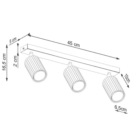 Plafon KARBON 3L ochra czerwona (SL.1638) - Sollux Lighting