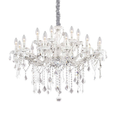Srebrny żyrandol FLORIAN SP18 (75150) Ideal Lux - 18 "świeczek"