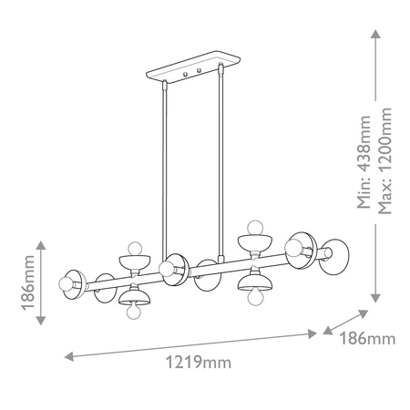Lampa wyspowa Palta - 10 źródeł światła - Szampański brąz (KL-PALTA-LP10-CPZ) - Elstead Lighting