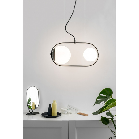 KOBAN A czarna sufitowa lampa wisząca z podwyższoną szczelnością IP44 (KOA222PS0) - Ummo