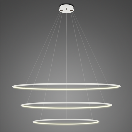 Lampa wisząca Ledowe Okręgi No.3 Φ120 cm in 3k biała Altavola Design (LA075/P_120_in_3k_white) - ALTAVOLA DESIGN