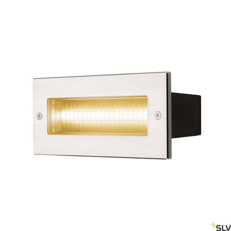 BRICK, lampa ścienna wpuszczana outdoor, LED, 3000K, stal nierdzewna, IP67, 230V, 950lm 10W (233650) - SLV