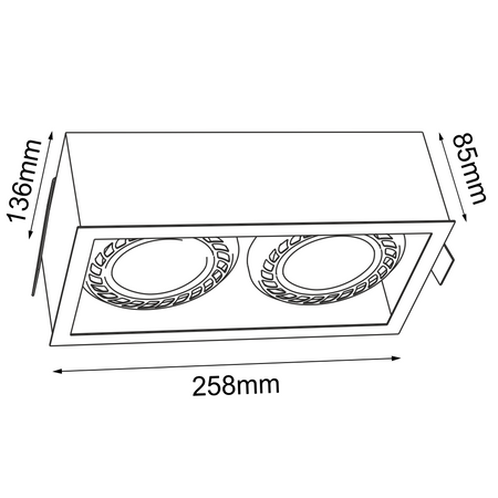 Lampa wpuszczana Cage in 1-2 - Czarna   (3274) - Brosline