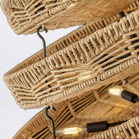 Żyrandol Ophelia - 13 źródeł światła - Czarny, karmelowy beż (QN-OPHELIA-13P-BK-CAM) - Quintiesse