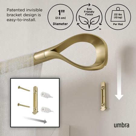 UMBRA karnisz LOOP 1 107 - 305 cm złoty (1020375-240) - Umbra