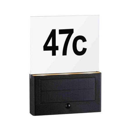 Outdoor Solar numer domu Neda IP44 PIR Antracyt nie szkodzi insektom (PL94725) - PAULMANN