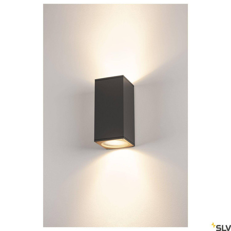 BIG THEO, lampa ścienna outdoor, QPAR111, IP44, kwadratowa, up/down, antracytowa, maks. 150W (229575) - SLV
