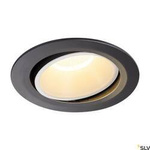 NUMINOS® MOVE DL XL, wewnętrzna oprawa sufitowa wpuszczana LED, czarna/biała 3000 K 40° obrotowa i pochylana (1003725) - SLV