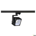 EURO CUBE, spot do szyny wysokonapięciowej 3-fazowej, LED, 4000K, kolor czarny, 60°, z adapterem 3-fazowym (152780) - SLV