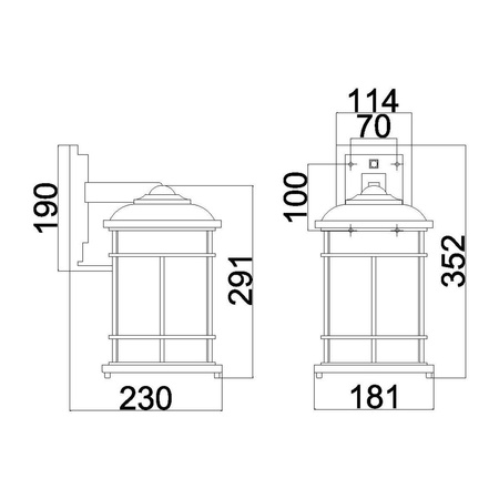 Kinkiet zewnętrzny Lighthouse (FE-LIGHTHOUSE2-M-BLK) - Elstead Lighting
