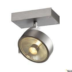 KALU, lampa ścienna i sufitowa, jednopunktowa, QPAR111, okrągła, szczotkowane aluminium, maks. 75 W (147306) - SLV
