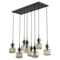 SOPHIA GREEN COGNAC LAMPA WISZĄCA 8XE14 (11151) - TK Lighting