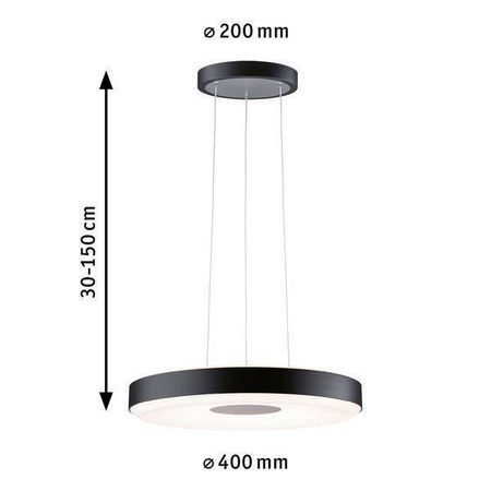 Puric Pane ZB lampa wisząca LED 11W ście 400mm czarny/szary 230V twszt/met (PL79779) - PAULMANN
