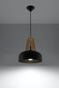 Lampa wisząca CASCO czarna/naturalne drewno (SL.0390) - Sollux