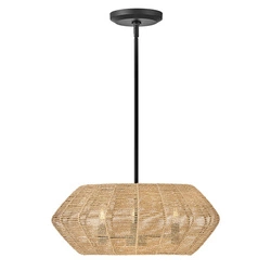 Rattanowa lampa wisząca Luca - 3 źródła światła - karmelowy beż (QN-LUCA-P-S-BK-CAM) - Quintiesse