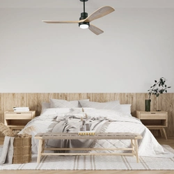 Wentylator sufitowy z drewna naturalnego i oświetleniem LED 15W (19141) - Zambelis