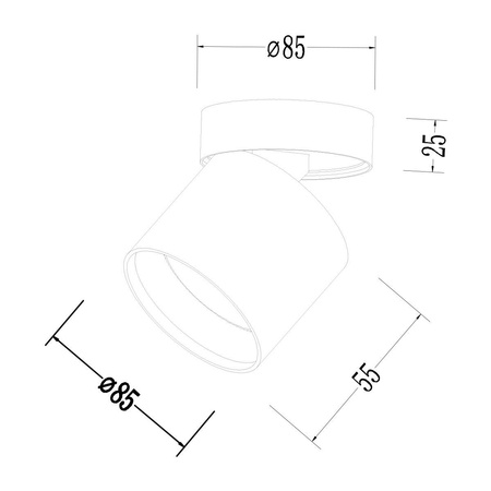 Kendal oprawa natynkowa biała z regulacją kąta świecenia (LP-6331/1SM R1 WH movable) - Light Prestige
