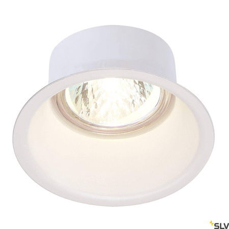 HORN 1, lampa wpuszczana, QPAR51, jednopunktowa, okrągła, kolor biały matowy, maks. 50W, ze sprężynami zaciskowymi (112911) - SLV