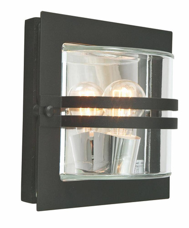 Kinkiet zewnętrzny BERN 650 BLACK E27 LED 9W CLEAR LAMPSHADE Norlys