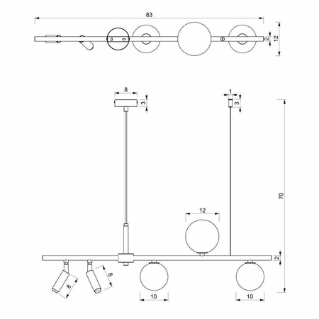 Lampa wisząca SIRIO 5xG9 (MLP8408) - Milagro