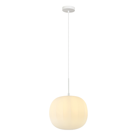 GLASS PENDANT LAMP 1XE27 MAX 40W FROST WHITE GLASS & MATT WHITE METAL (20125 Zambelis) - Zambelis