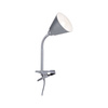 Lampa z klipsem Vitis E14 Szary elastyczne ramię przeŁącznik na przewodzie kabel 1,50m (PL95432) - PAULMANN