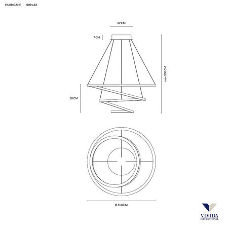 Lampa Wisząca HURRICANE 5 Ściemniacz (0001.33 DIM) - Vivida