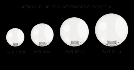 Zestaw 10 kloszy BUBBLES Szkło SHADES SET 10 WHITE (AZ6728) Azzardo