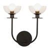Kinkiet Sylvia - 2 źródła światła - Matowa czerń (ALM-SYLVIA-2WB-BK-CL) - Elstead Lighting