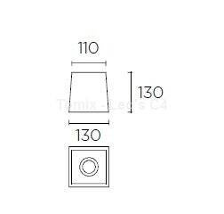 Abażur kwadrat XS piasek 130mm (PAN-178-BY) - Leds-C4