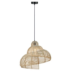Ratanowa lampa wisząca Shella 60 cm jasne drewno 1xE27 (LP-1806/1P 60cm) - Light Prestige