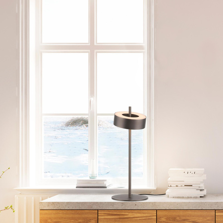 Lampa stołowa ściemnialna, sterowana Smart Q-ROTATE BRĄZOWA (4324-34) - Paul Neuhaus