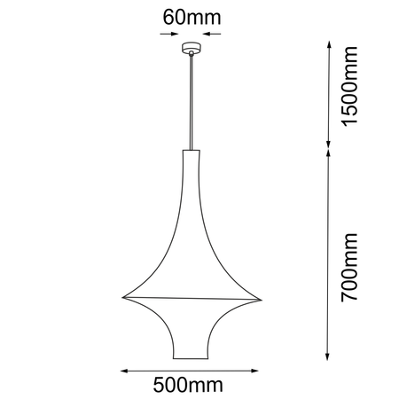 Lampa wisząca Alda L - Czarna (500 mm)   (5113) - Shilo