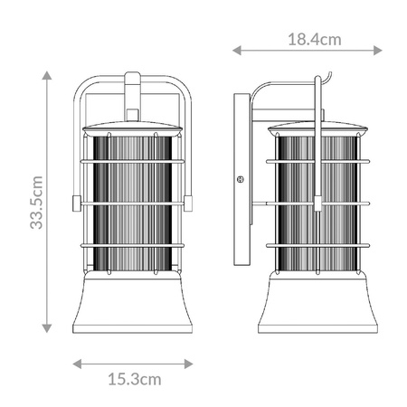 Mała latarnia naścienna Rivamar - 1 źródło światła - Brązowo-złota (QN-RIVAMAR-S-BLK-GD) - Quintiesse