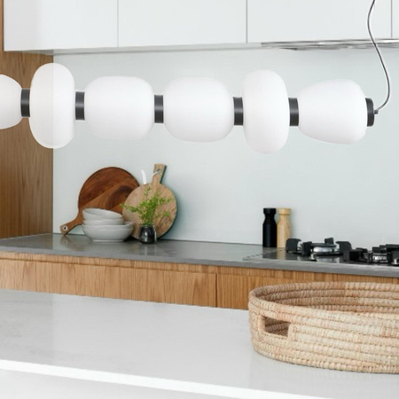 Lampa wisząca BRILLA LED biało-czarna 125 cm (ST-CP241210-6L BLACK WHITE) - Step into Design